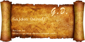 Gajdos Dezső névjegykártya